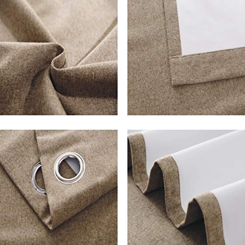 COASTLINE Luna brushed blackout eyelet curtains Mocha Camel Coffee thermal insulated window treatment 2 panels blinds floor curtains for bedroom,Livingroom,Kids nursery room Width 90" x Drop 54" - Image 7