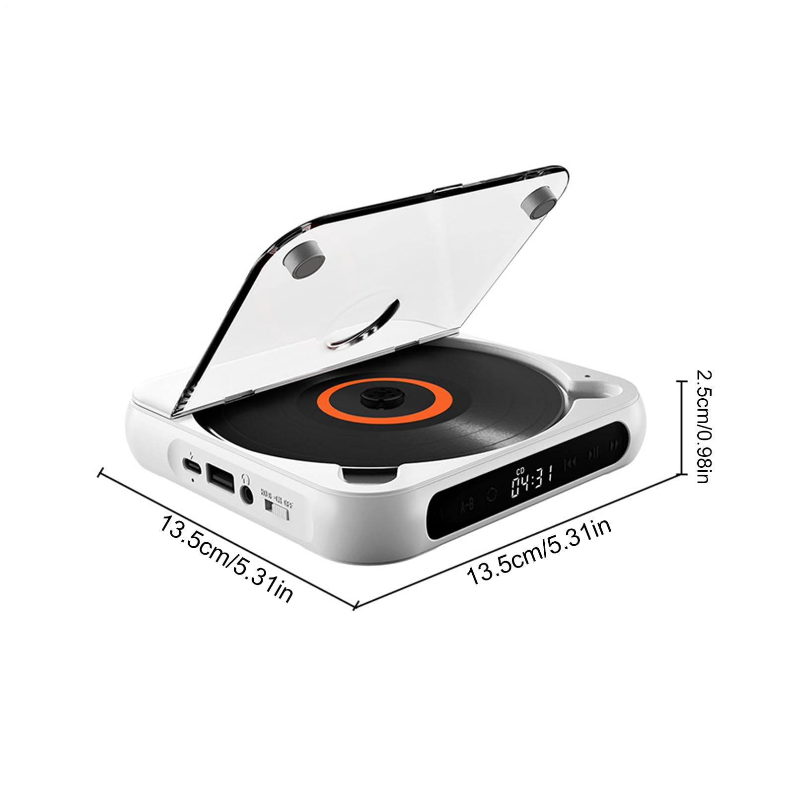 portatile -X - Cuffie 5.3 Discman, lettori personali con funzione | anti-salto, batteria ricaricabile da 2000 mAh | di compact disc per viaggi, casa, apprendimento delle lingue, min