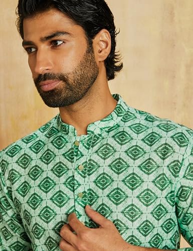 Image of Amazon Brand - Symbol Men's Polyester Festive Printed Long Kurta (Regular Fit)