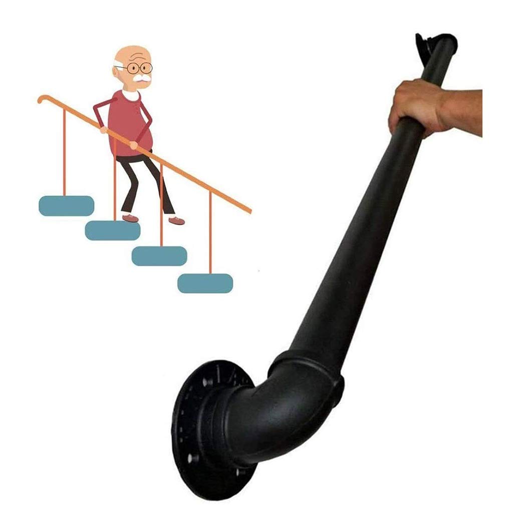 Main courante d'escalier en fer forgé noir LUNEZY 30cm à 6m kit complet