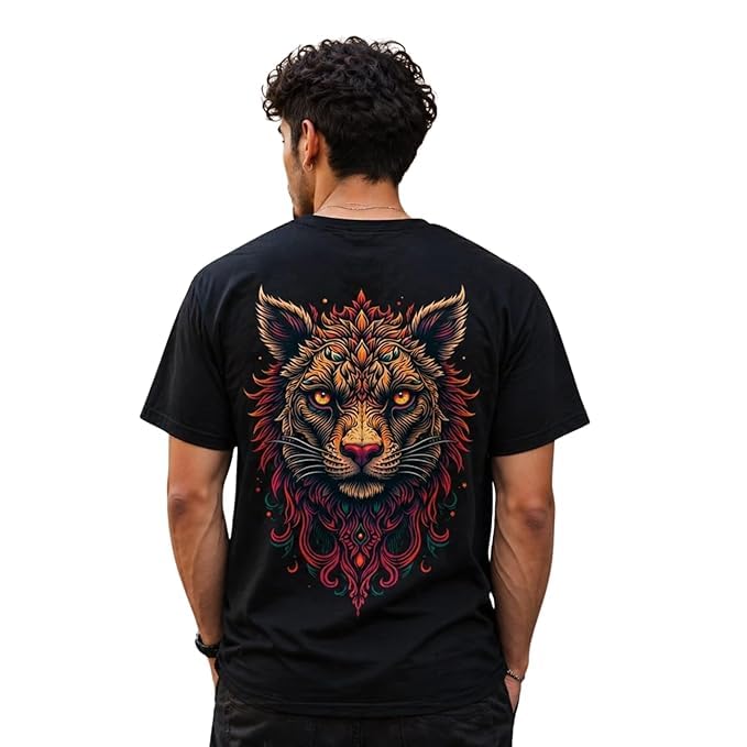 Dark Devil Design Men Street Tgrblk Over Round Neck Black T-Shirt Cotton Casual Wear-image-8
