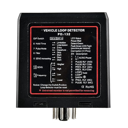 Xiuganpo Detector de Bucle de Vehículos, Alta Sensibilidad de 220 V 4.5 VA Smart Barrier Apraer, para Automóviles