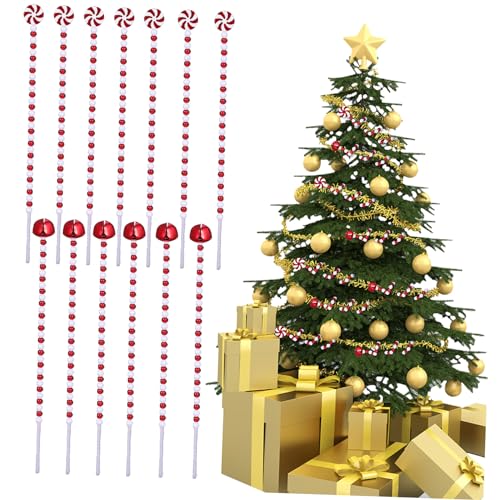 HOLIDYOYO Multi-use Christmas Decorations 20/pkg Candy Cane Ornaments Christmas Tree Ornaments Party Supplies Door Decor