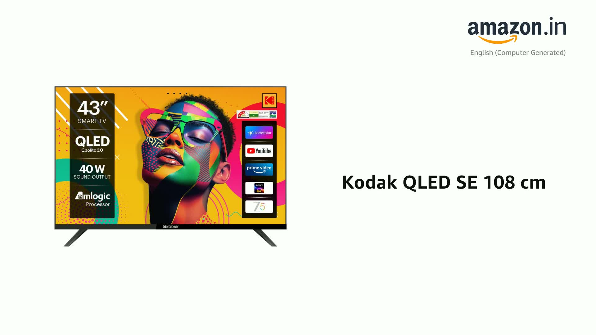 Kodak QLED SE 108 cm (43 inch) QLED Full HD Smart Linux TV 2025
