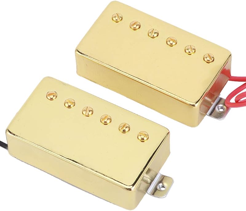 Keenso Arany Humbucker Gitár Hangszedő Szett - 2 db Sárgaréz és Alnico5 Mágneses Pickup Erős Zajszűréssel, Vastag Hangzással, Metál és Rock