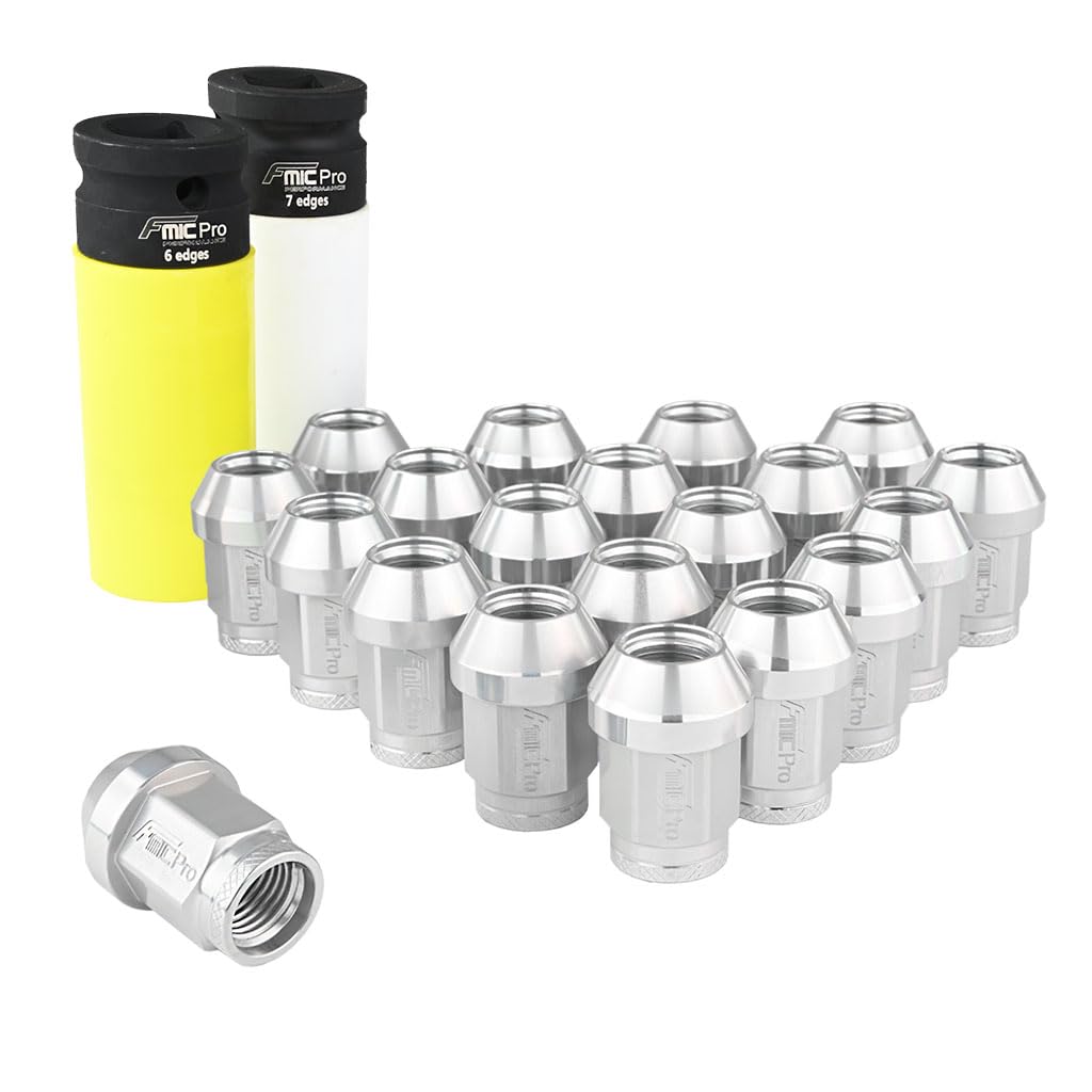 FMIC.EU PERFORMANCE Aluminium-Radmuttern FMIC.Pro M12x1,25 Silber 20 Stück konisch durchgesteckt