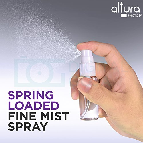 (10 Pack) Empty 20ml (0.66oz.) Clear Plastic Mist Spray bottle + 2 Pipette Droppers and 2 Funnels + MagicFiber Microfiber Cleaning Cloth