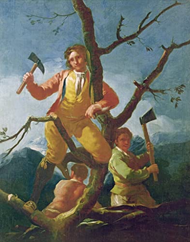 Affiches et gravures les bûcherons de Goya sur toile 60x90cm déco chic de grand salon