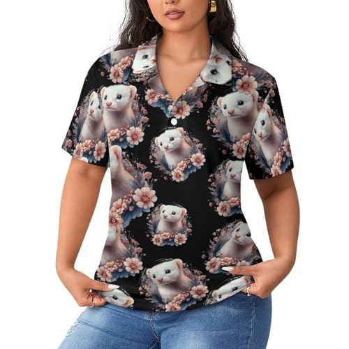 Camiseta de tenis para mujer cómoda y transpirable con flores