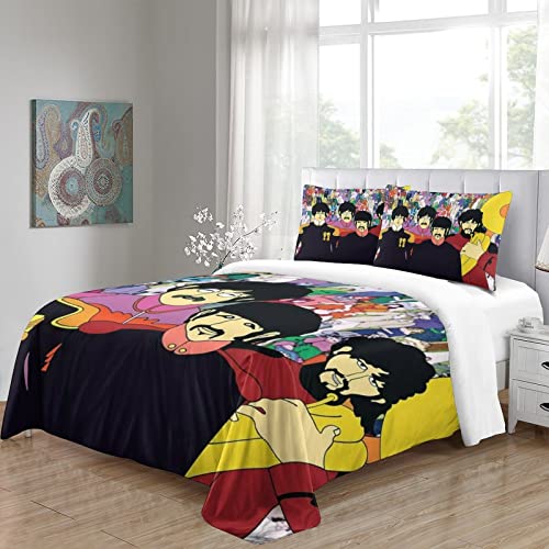 The Beatles Housse De Couette 3D Imprimé Parure De Lit Microfibre avec Fermeture Éclair, avec Taies d’oreiller pour La… - Les Beatles, Paul McCartney, John Lennon, RIngo Starr, George Harrison The Beatles Housse De Couette 3D Imprimé Parure De Lit Microfibre avec Fermeture Éclair, avec Taies d'oreiller pour La… – Image 5