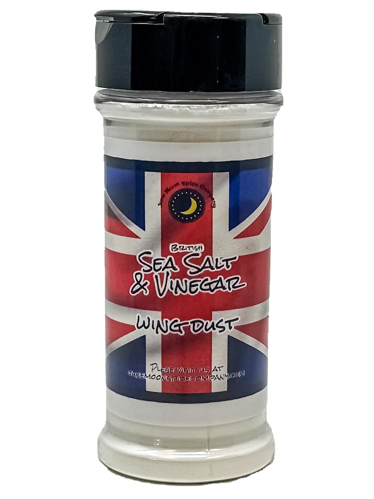 Premium | British Sea Salt & Vinegar Wing Dust | Large Shaker | Calorie Free | Fat Free | Saturated Fat Free | Cholesterol Free | Low Sugar | Crafted in Small Batches | Authentic British Sea Salt & Vinegar Wing Dust – Ideal for Crispy Chicken Wings!
