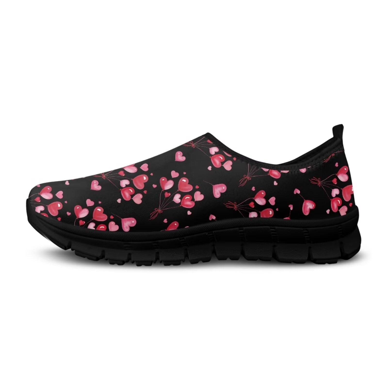 xixirimido Valentine's Day Slip On Sneakers for Women Casual Low Top Flat Shoes Mesh Breathable Work Tennis Footwear
