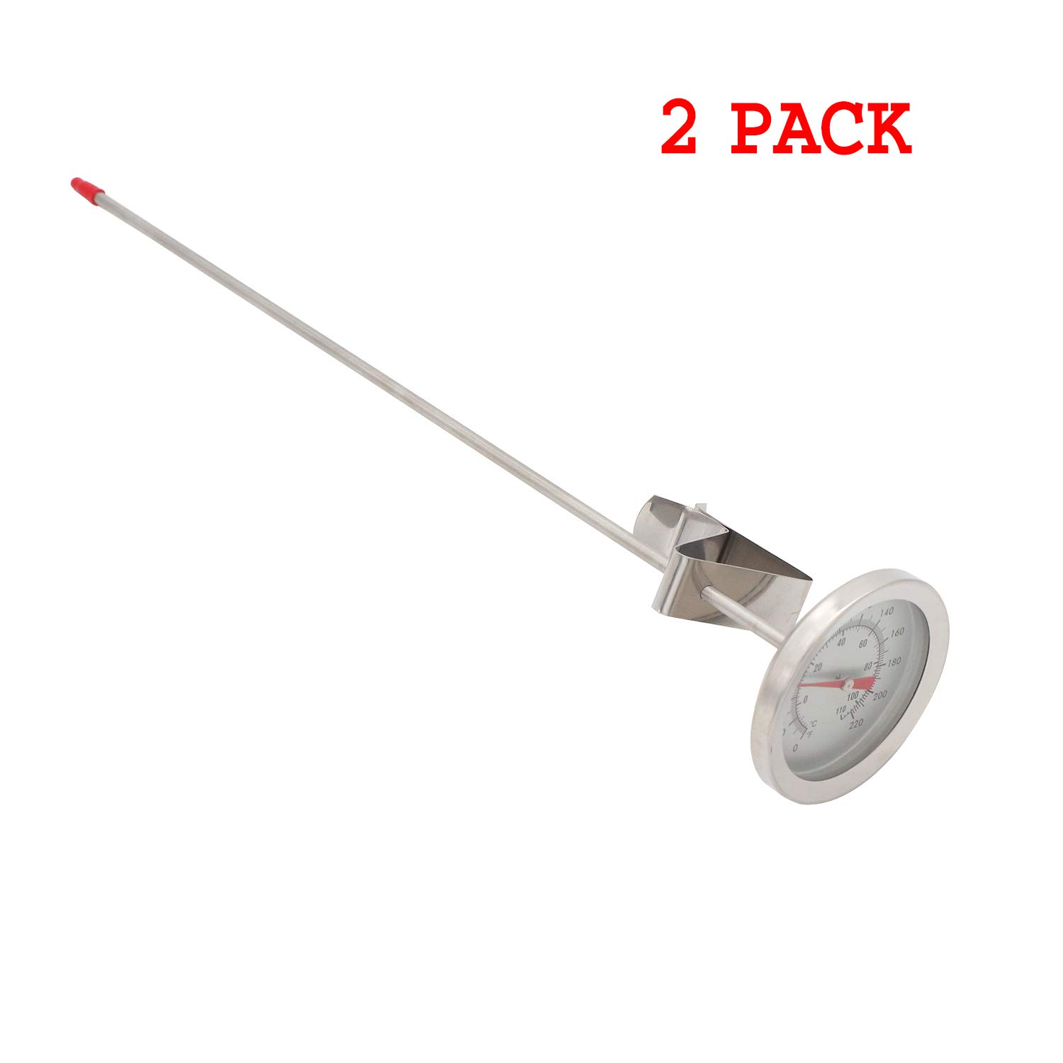 Homebrew Kettle Clip On Thermometer,Dial Thermometer,12" Stainless Steel Stem Meat Cooking Thermometer