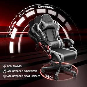 Onegame gaming chair ergonomic computer gamer chair racing style swivel office desk chair adjustable high back with lumbar support blackgray  urban country home decor