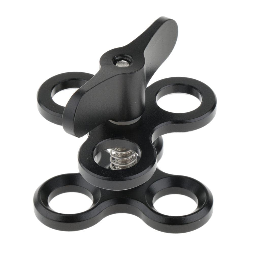Triple Ball Clamp 3 Holes Underwater Arm Diving Bracket for Go-pro Hero 3+/4/5/6 Black-picture-17