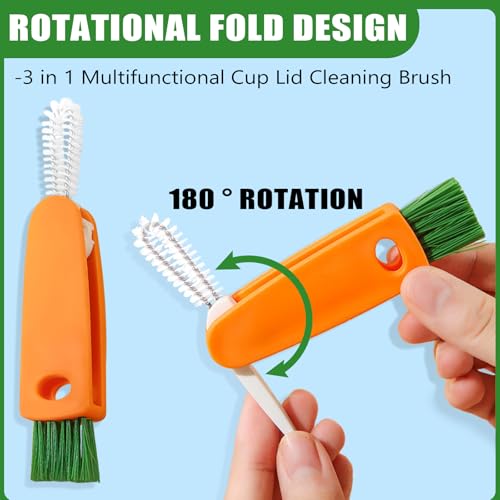 Image of Cup Lid Gap Cleaning Brush 3PCS Bottle Brushes 3 in 1 Cup Lid Gap Cleaner Crevice Cleaning Brush Home Kitchen Crevice Cleaning Tools (3PCS Style 1)