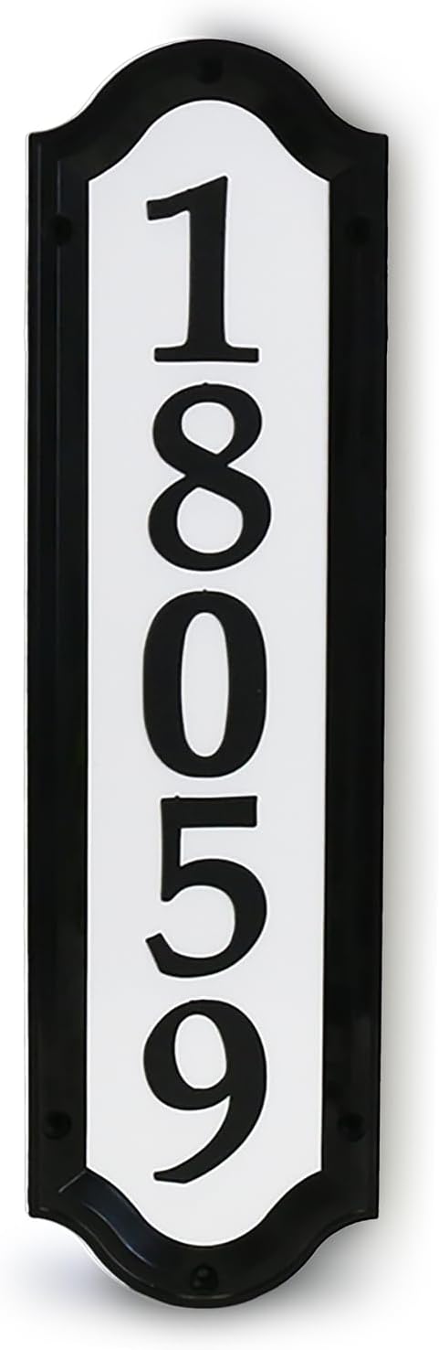 SmartSign Home Address Sign with Self Adhesive Numbers, 16" x 4.5", Plastic Frame with Reflective Face, 2” Self-Adhesive Plastic Numbers, Includes Alignment Templates and Hardware, Made in USA