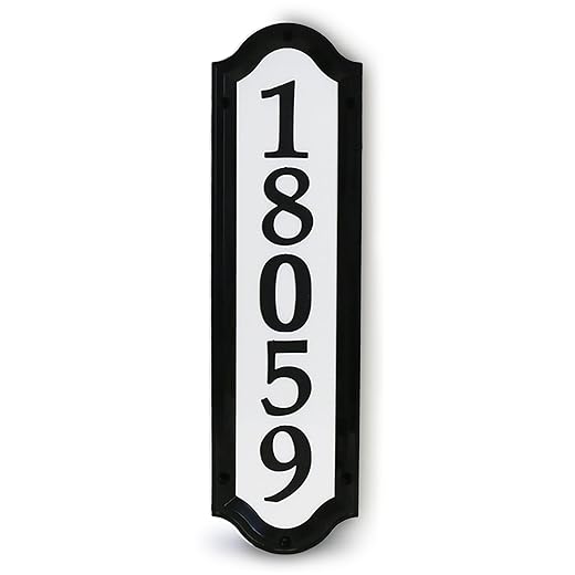 SmartSign Home Address Sign with Self Adhesive Numbers, 16" x 4.5", Plastic Frame with Reflective Face, 2” Self-Adhesive Plastic Numbers, Includes Alignment Templates and Hardware, Made in USA