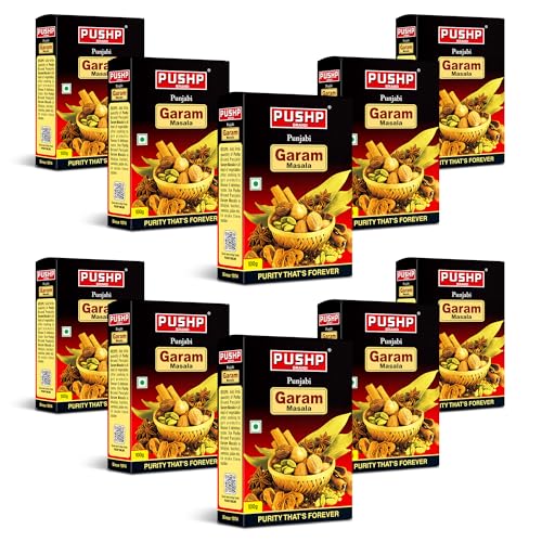 Image of Pushp Brand Punjabi Garam Masala Powder 100g Box(Pack Of 10) | Spice Blend