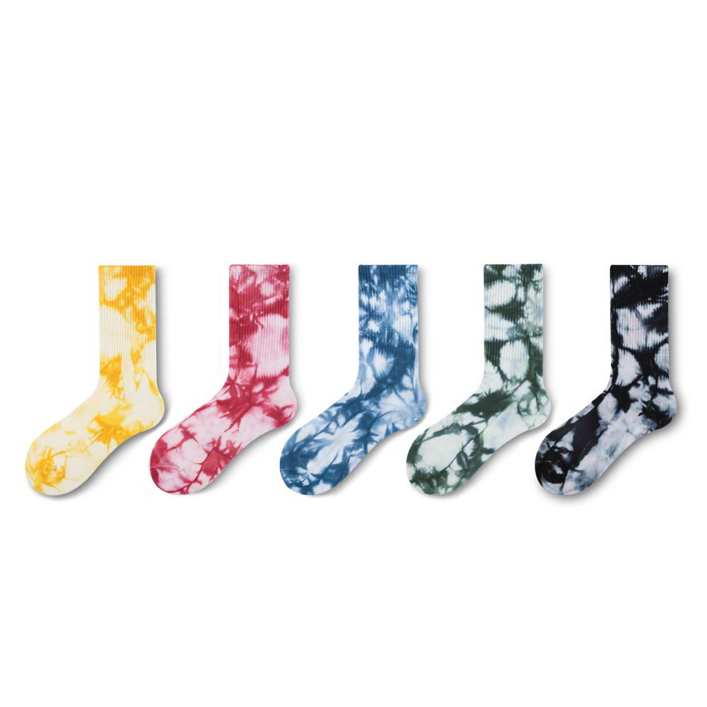 NC 5 Pairs Women's Ankle Crew Socks - Tie Dye, Fashion, Breathable Sports Socks