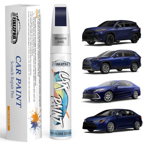 Image of Blueprint(8X8) Touch Up Paint for Toyota, Exact Color Match Car Paint Scratch Repair Remover Pen Kit Fix Vehicle Chips and Automotive Nicks Scuff