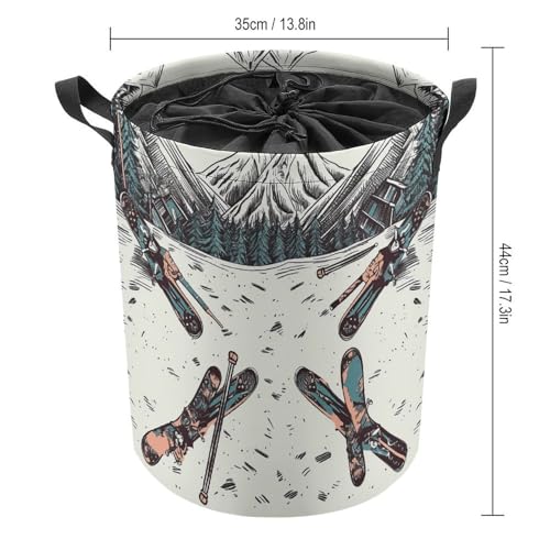 Panier à linge pliable poignées longues pour ranger le ski et les jouets