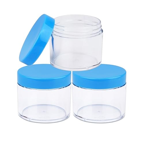 Beauticom - Contenedor de primera calidad, redondo, transparente, a prueba de fugas (2 onzas). Recipientes plásticos de almacenamiento para viajes,