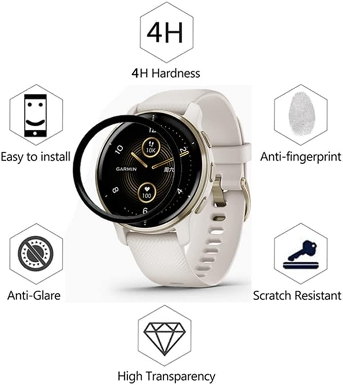 screen protector for garmin venu 2 plus 3 pcs 3d curved soft edge protective film non tempered glass anti scratch bubble free ultra shatterpro