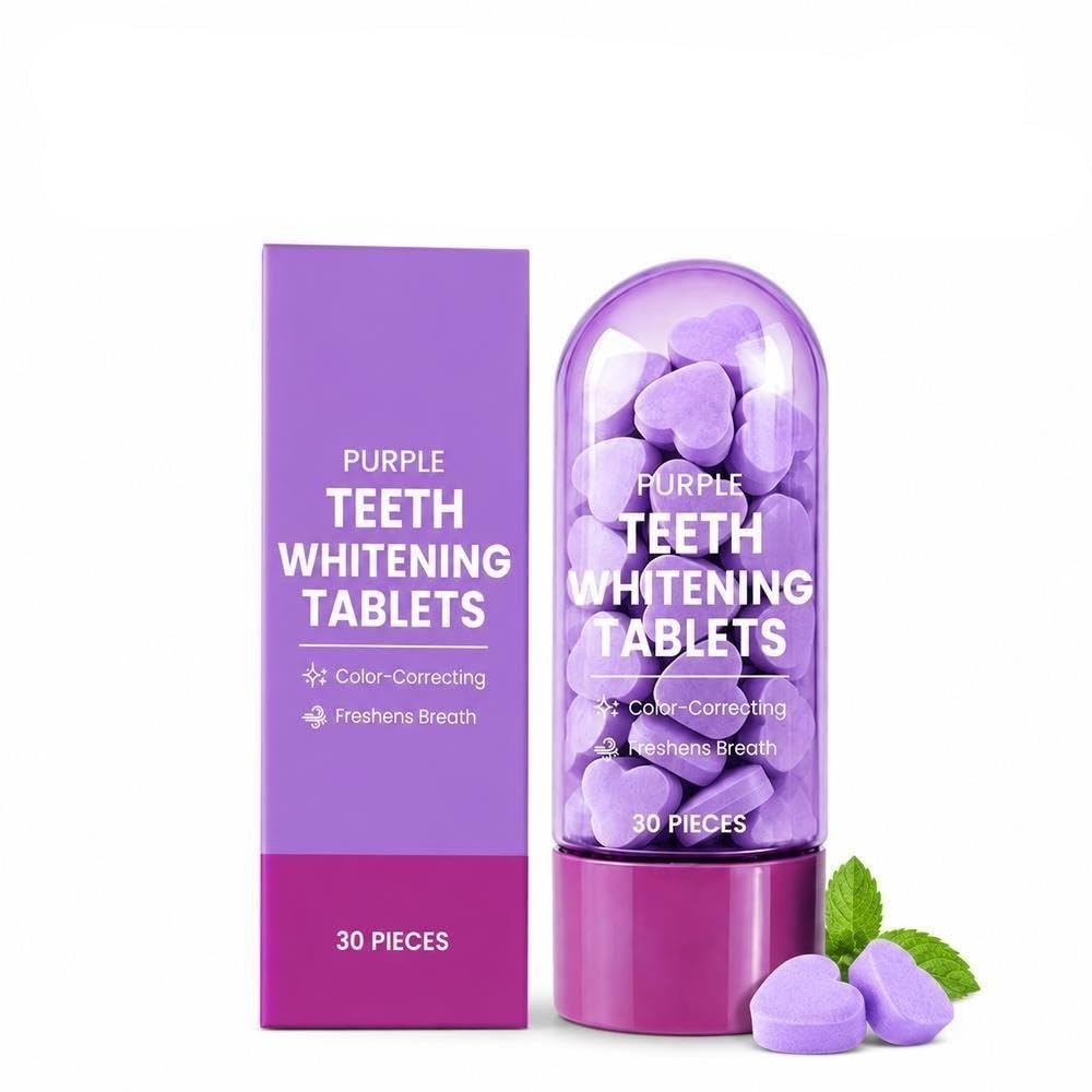Comprimés De Dentifrice Croquer Forme Cœur Violet, Saveur Menthe