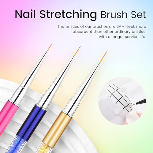 Image of Gel Polishing Nail Liner Brush 5pcs Of Painting Art Nail Liner Brush Outline Beautiful Patterns.