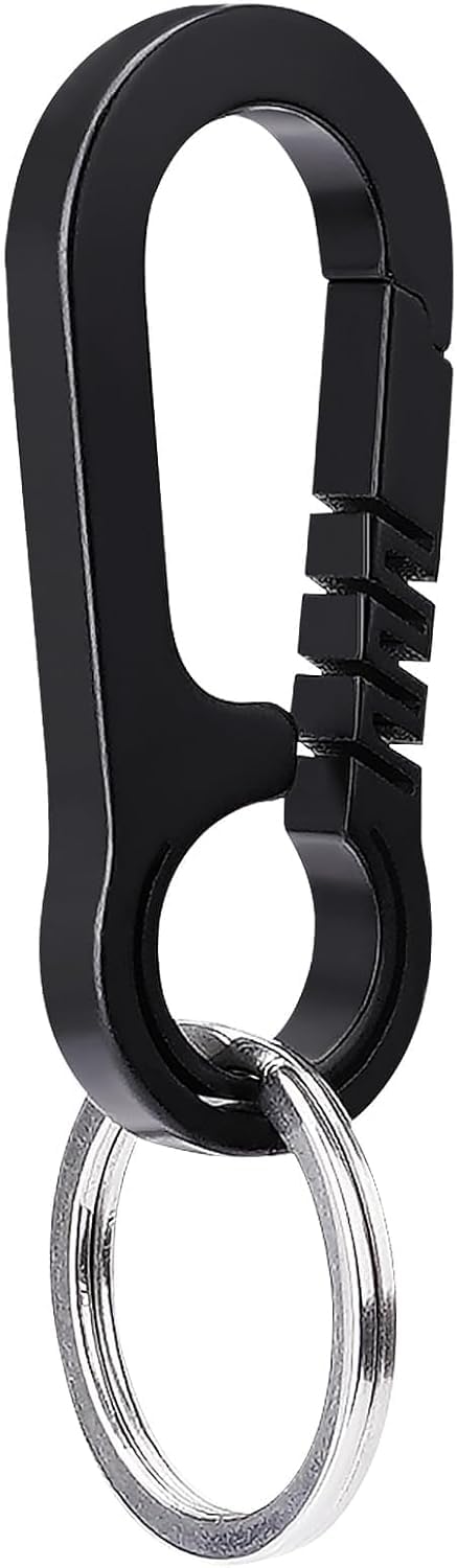 Tibitdeer Key Ring Titanium Carabiner Carabina Snap Hook Clip for Keys Heavy Duty Strong Titanium Key Holder (1)