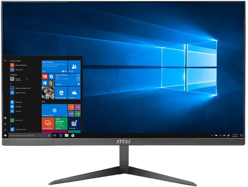 MSI PRO 24X 10M-014EU All-in-One PC, Intel Core i3-10110U, 8 GB RAM, 512 GB SSD, 23.8-inch, WiFi, Bluetooth, HDMI, USB Connectivity, Windows 10 Home, Silver