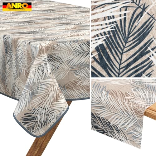 Mantel para interior y exterior con estampado de hojas ANRO rectangular de 180 x 140 cm 7