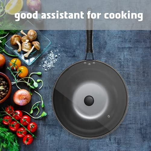 Moss & Stone Wok de Acero al Carbono 12 Pulgadas con Tapa y Accesorios miniatura 7