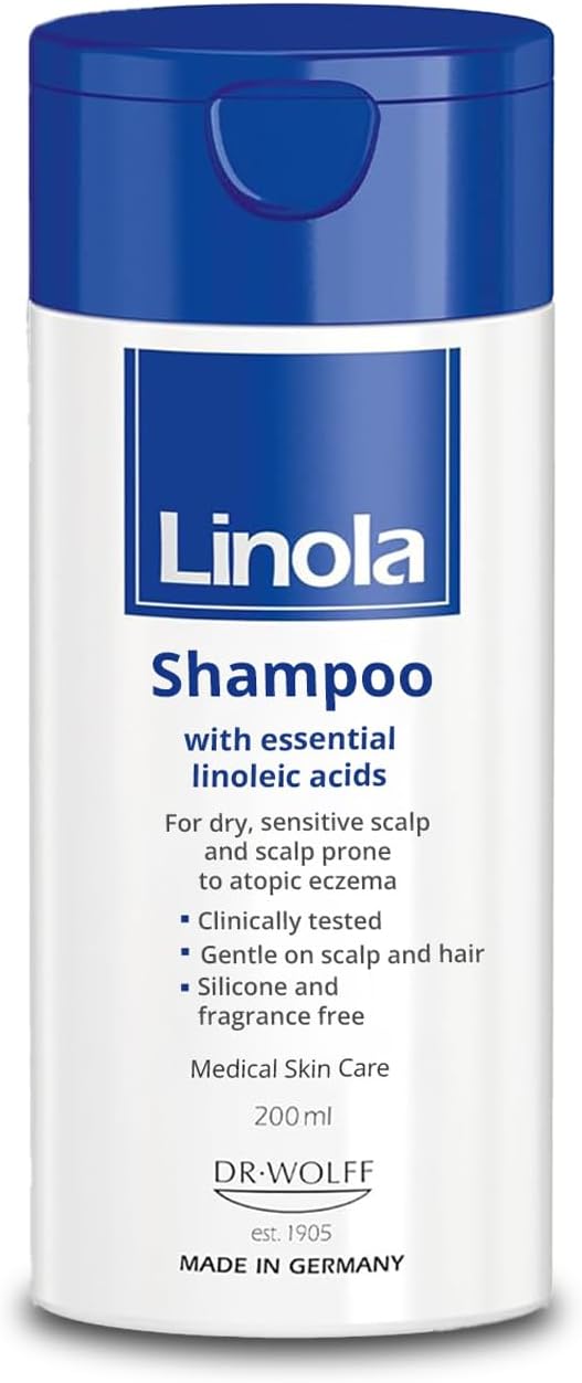 Shampoo - Shampoo for Scalps that are Dry, Sensitive or Prone to Neurodermatitis - with Essential Linoleic Acids - Silicone, Fragrance & Preservative Free - Made in Germany - 200 ml (6.8 Fl Oz)