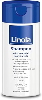 Linola Shampoo, 1 x 200 ml – Care Shampoo for Dry, Sensitive or Prone to Atopic Dermatitis – Silicone-Free, Without Colour, Fragrances and Preservatives