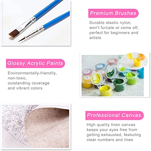 Gemzono 4 Pack Paint By Numbers For Kids Colorful Unicorn Diy Oil Painting By Number Kits On Canvas For Kids Beginner Home Wall Decor Arts (7.8 X 7.8 Inch/ 20 * 20 Cm) #TOP2