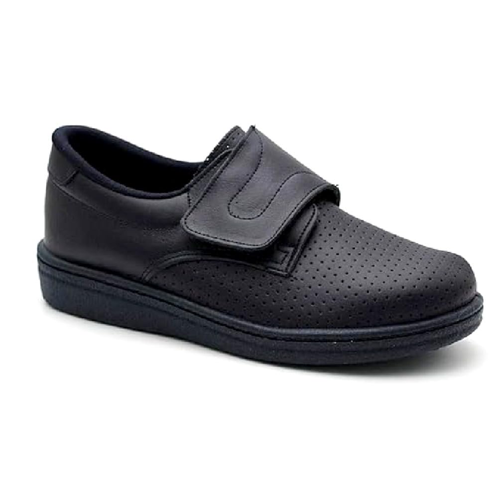 Zueco Cerrado Hombre Tira Adhesiva Piel peforada - 293 para: Hombre