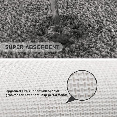 Image of VANZAVANZU U Shaped Toilet Bath Mat, Dark Gray, 20 inchx24 inch