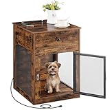HOOBRO Dog Crate Furniture, Rustic Brown and Black BF58UGW03