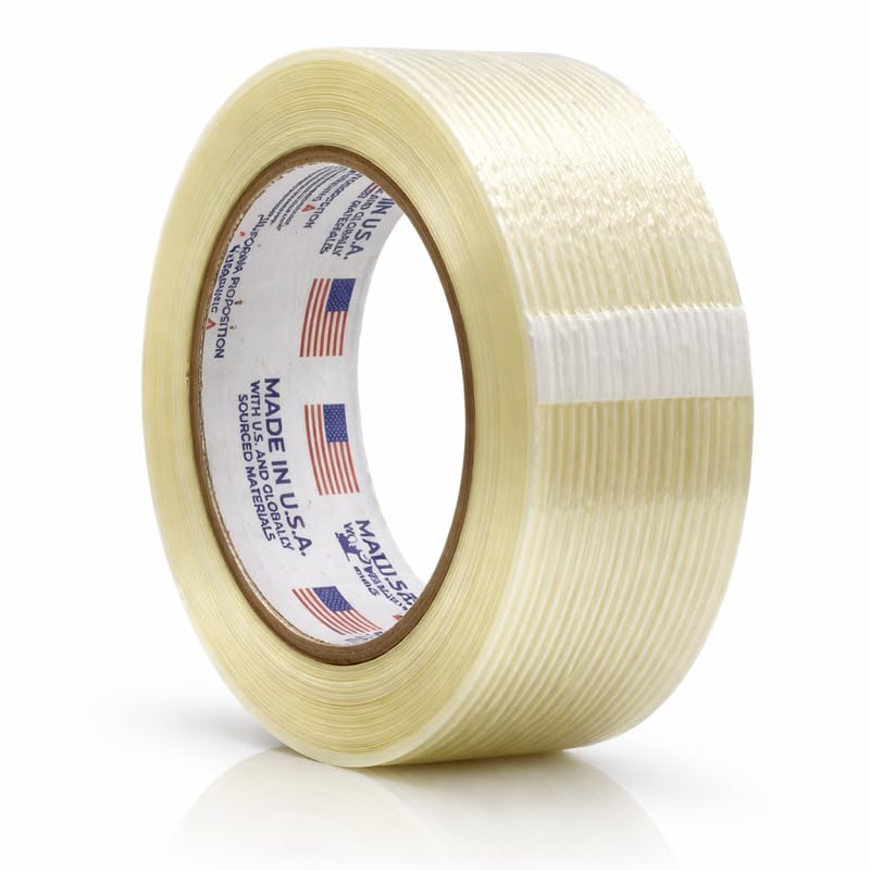 WOD UFST39 Fiberglass Reinforced Filament Strapping Tape, 3 inch x 60 yds. 4 Mil, Filaments Run Lengthwise