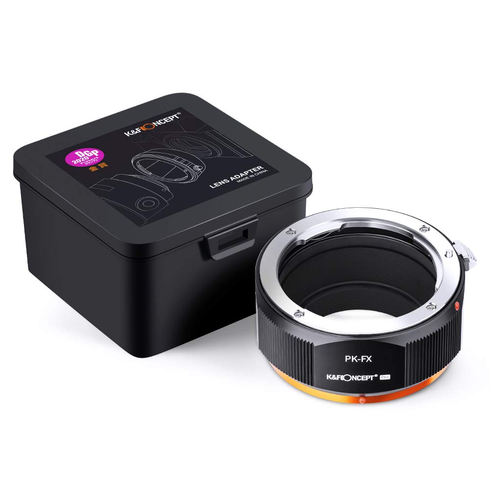 K&F CONCEPT Adaptador de Objetivo P/K-FX,Anillo Adaptador de Cámara Lente Compatible con Objetivos Pentax PK/K Mount a Cuerpo de Cámara Cámara Fujifilm Fuji X-Serie