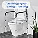 Toilet Safety Rails (300 LB) – Adjustable, Foldable Toilet Handle Frame for Elderly & Disabled Adults, Supports All Toilet Types