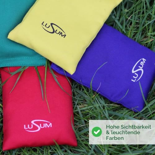 Lusum 12 und 20 Stück Sitzsack Wurfspiel - Wurf-Sitzsäcke (Allwetter) - Cornhole Sitzsäcke - Perfekt für Schulsport, Karnevalsspiele (12er-Pack)