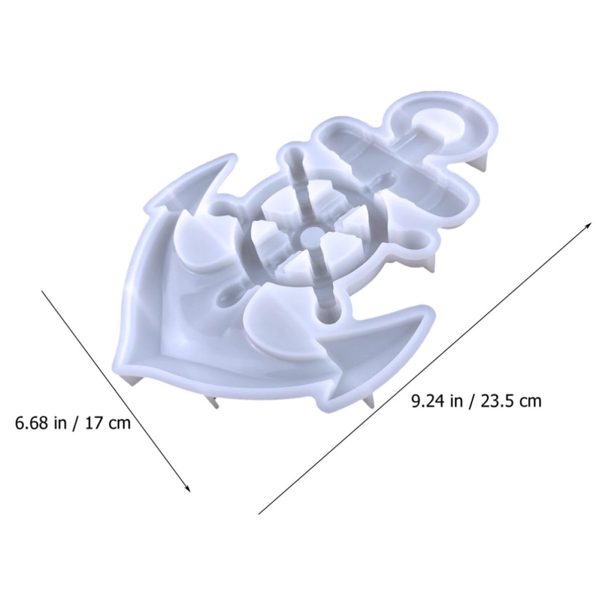 POPETPOP Stampo in Silicone a Forma di Ancora 4 Pezzi per Creazioni Diy, Materiale Flessibile Bianco, Antiaderente e Facile da Usare per Decorazioni da Parete