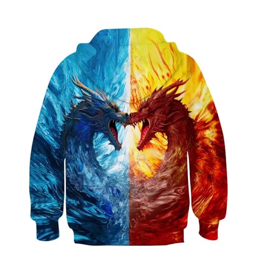 Idgreatim 6-14T Boys Zip Up Hoodies Kids 3D Graphic Hoody Sweatshirt Zipper Pullover with Pockets