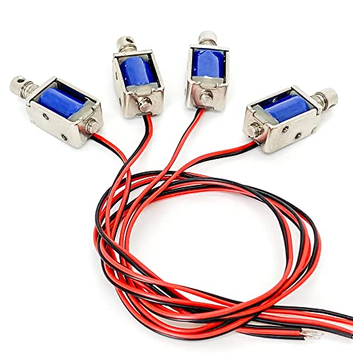 4 peças DC 12 V Micro Push Pull Solenoide Eletroímã Mini Solenoide Atuador Linear Válvula Ímã 4 mm C