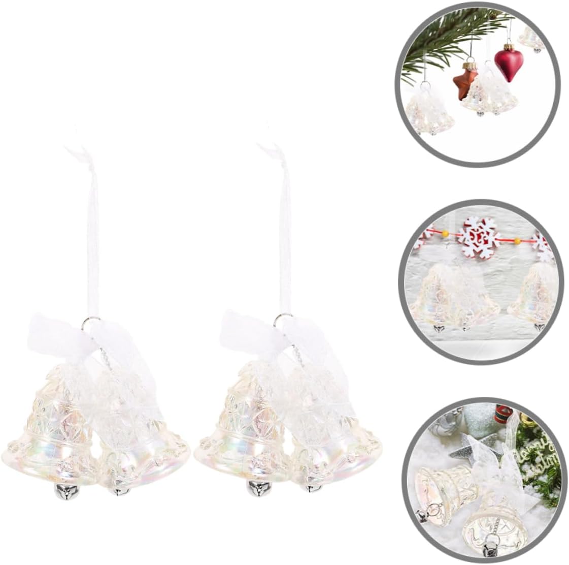 Didiseaon 2pcs Christmas Tree Bells Pendant Ornaments for Holiday Decor Versatile Hanging Decorations for Indoor and Outdoor Use for Festive Celebrations