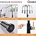 GIMILI Black and Gold Touchless Kitchen Faucet with Pull Down Sprayer, Motion Sensor Hands-Free Activated Faucet for Kitchen Sink