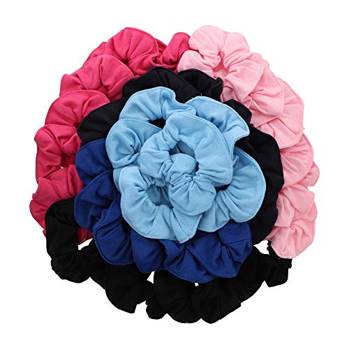 Motique Accessories Large Scrunchies for Women, Pack of 36, Pinks and Blues